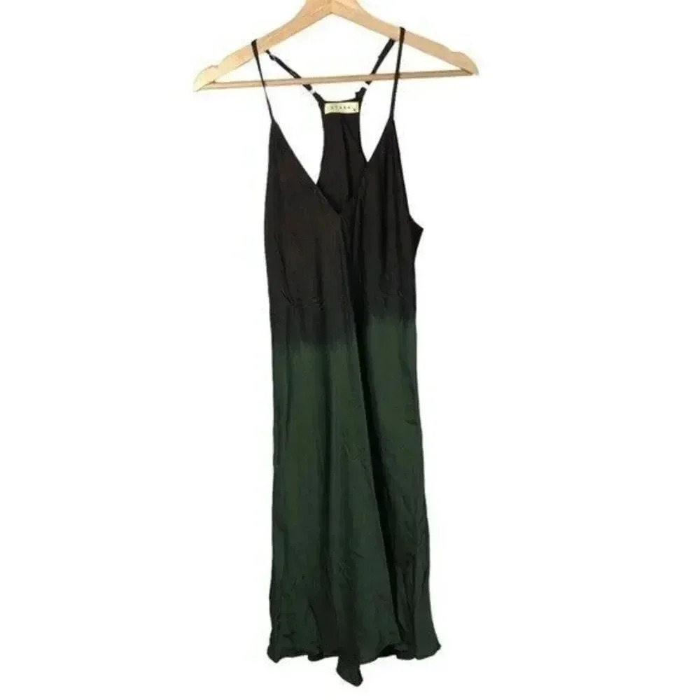 Stark X Brown & Green Ombre Midi Slip Dress S